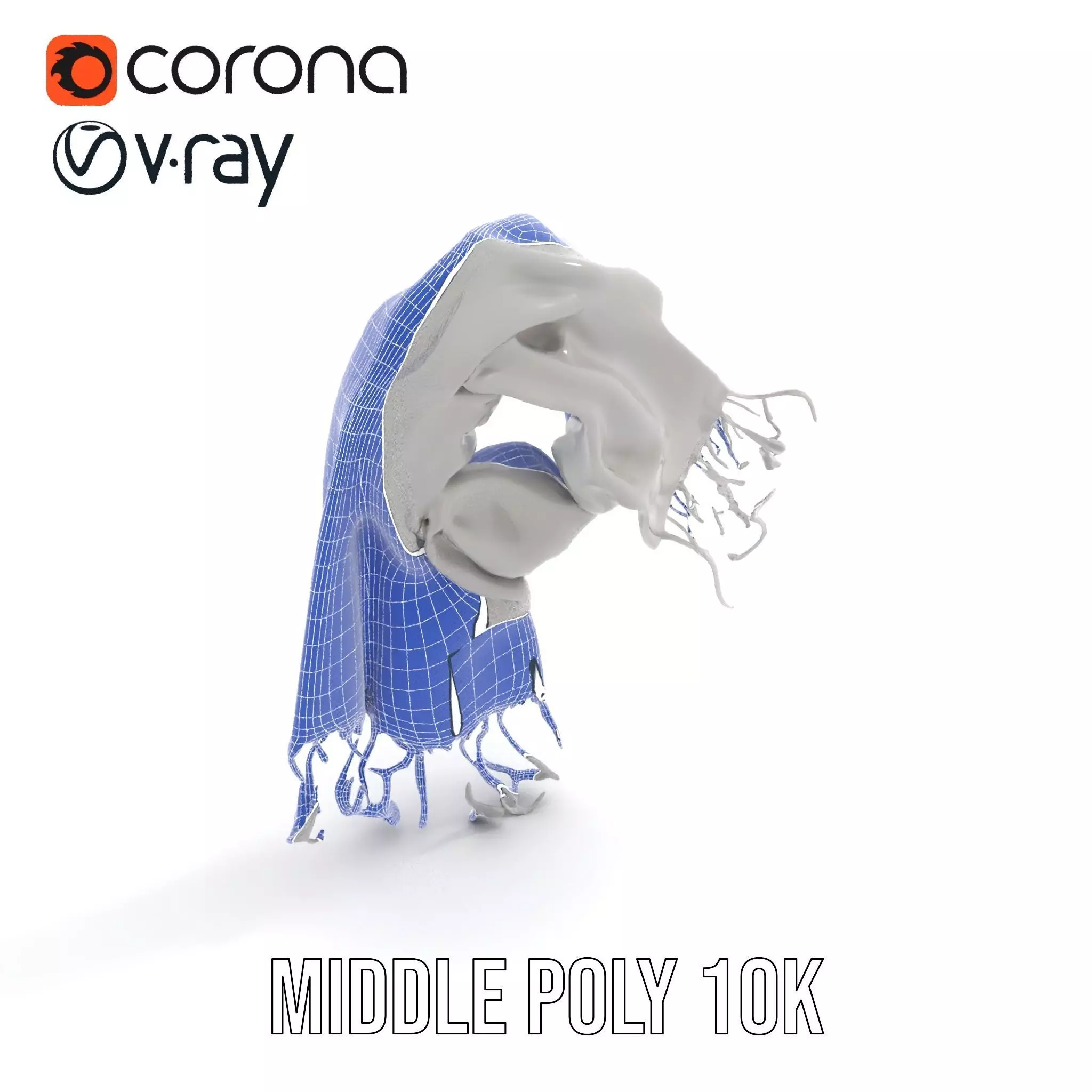 Elegant Gray Scarf model pack Low-poly 3D model_27