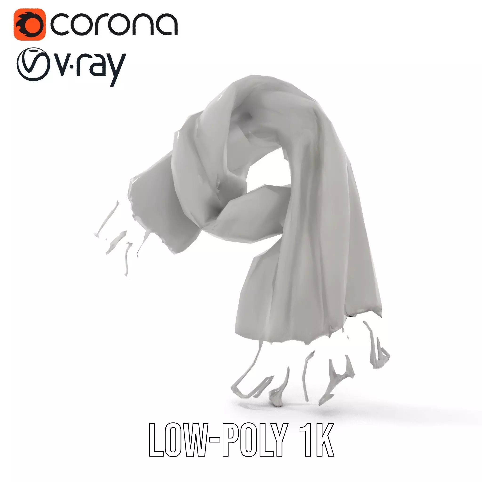 Elegant Gray Scarf model pack Low-poly 3D model_22