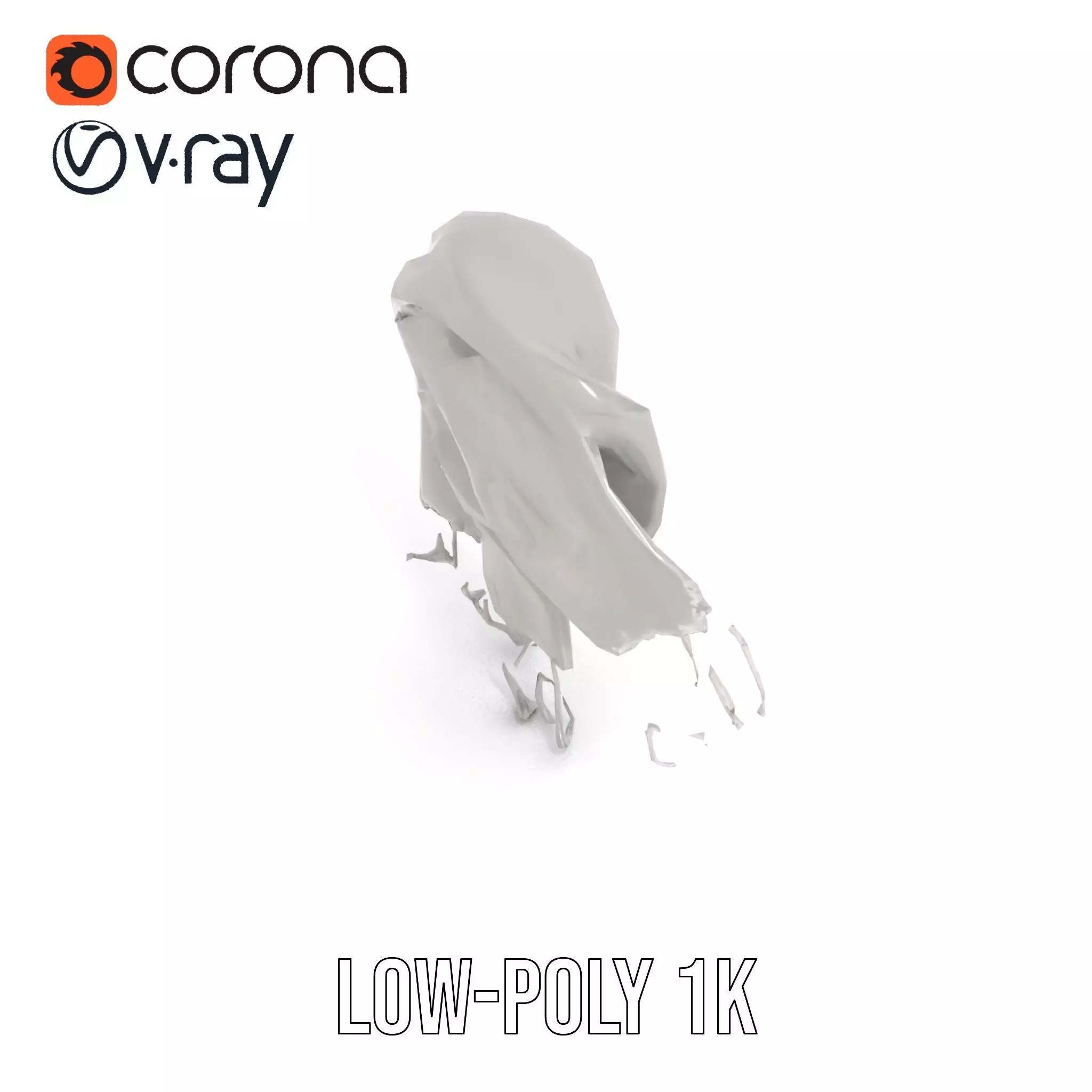 Elegant Gray Scarf model pack Low-poly 3D model_14