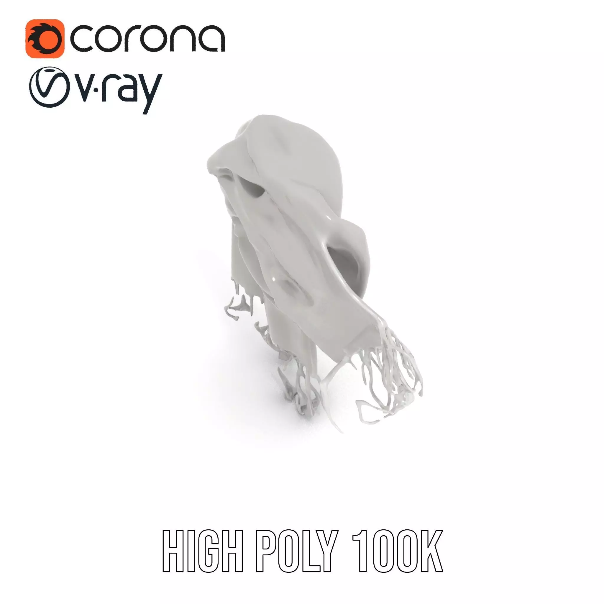 Elegant Gray Scarf model pack Low-poly 3D model_15
