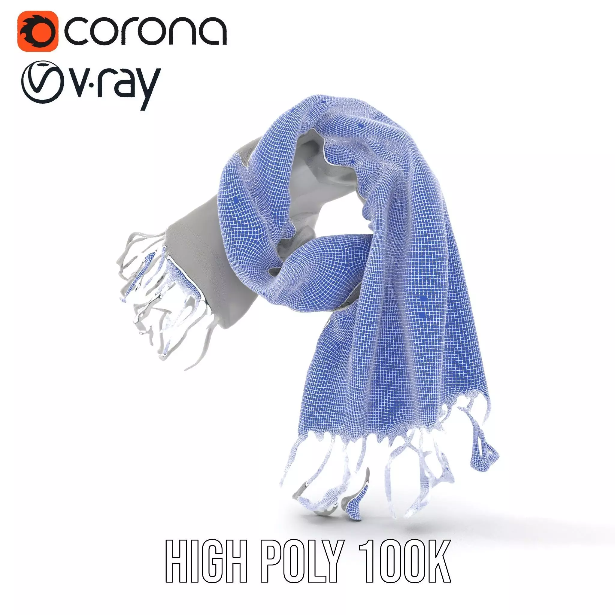 Elegant Gray Scarf model pack Low-poly 3D model_34