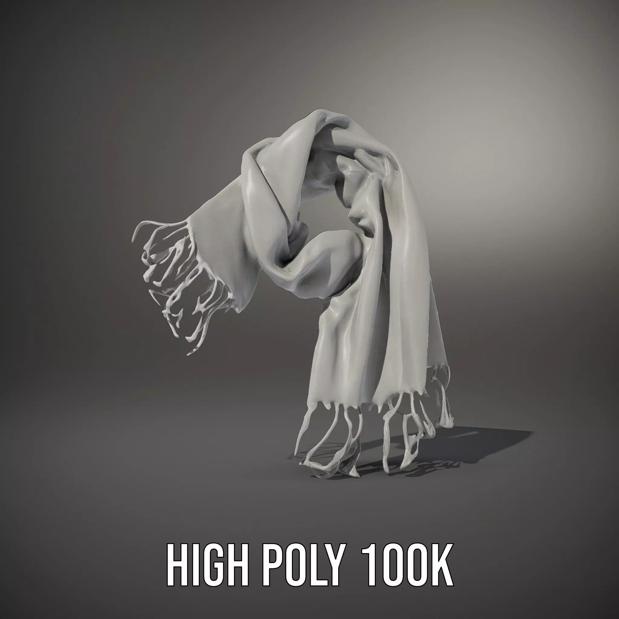 Elegant Gray Scarf model pack Low-poly 3D model_10