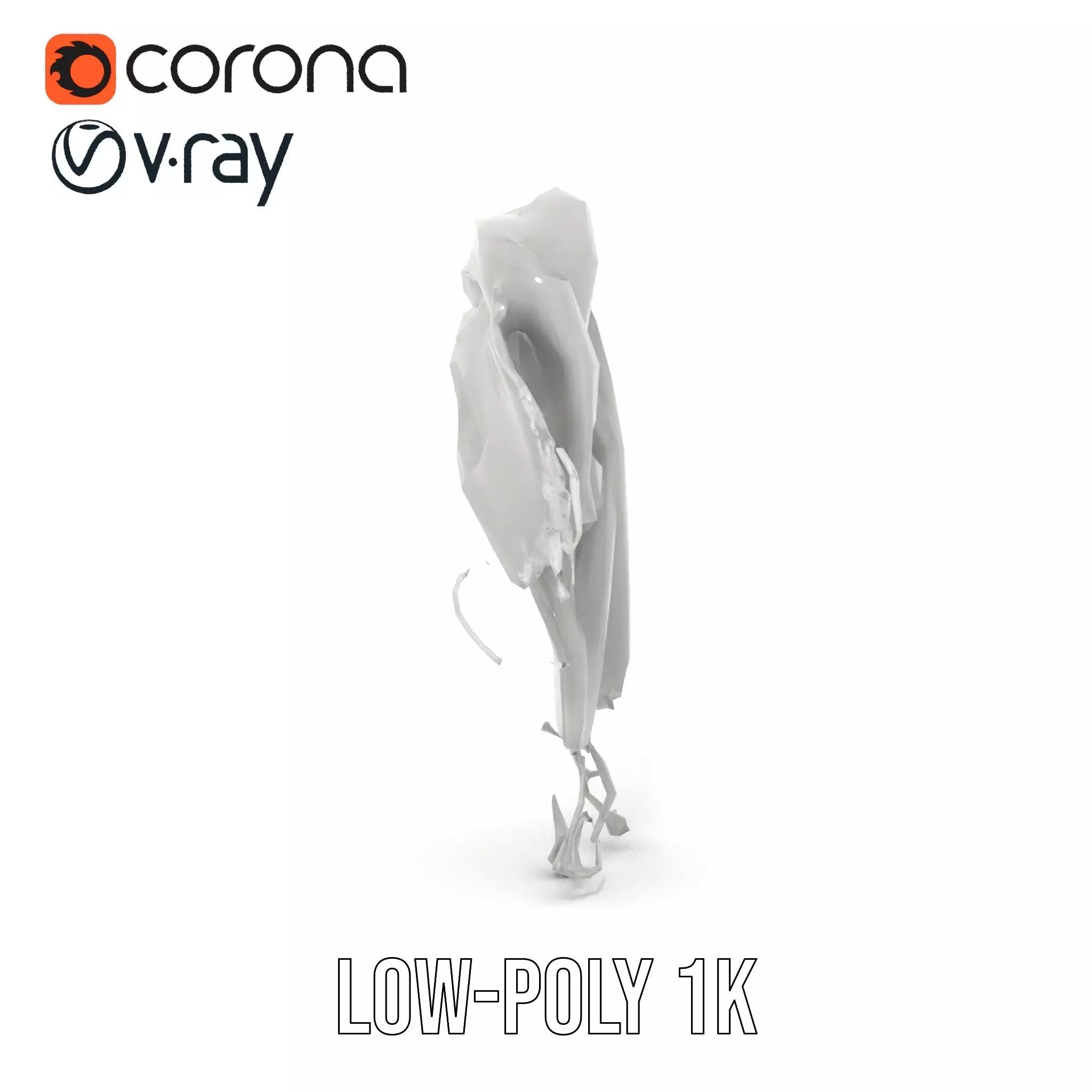 Elegant Gray Scarf model pack Low-poly 3D model_9