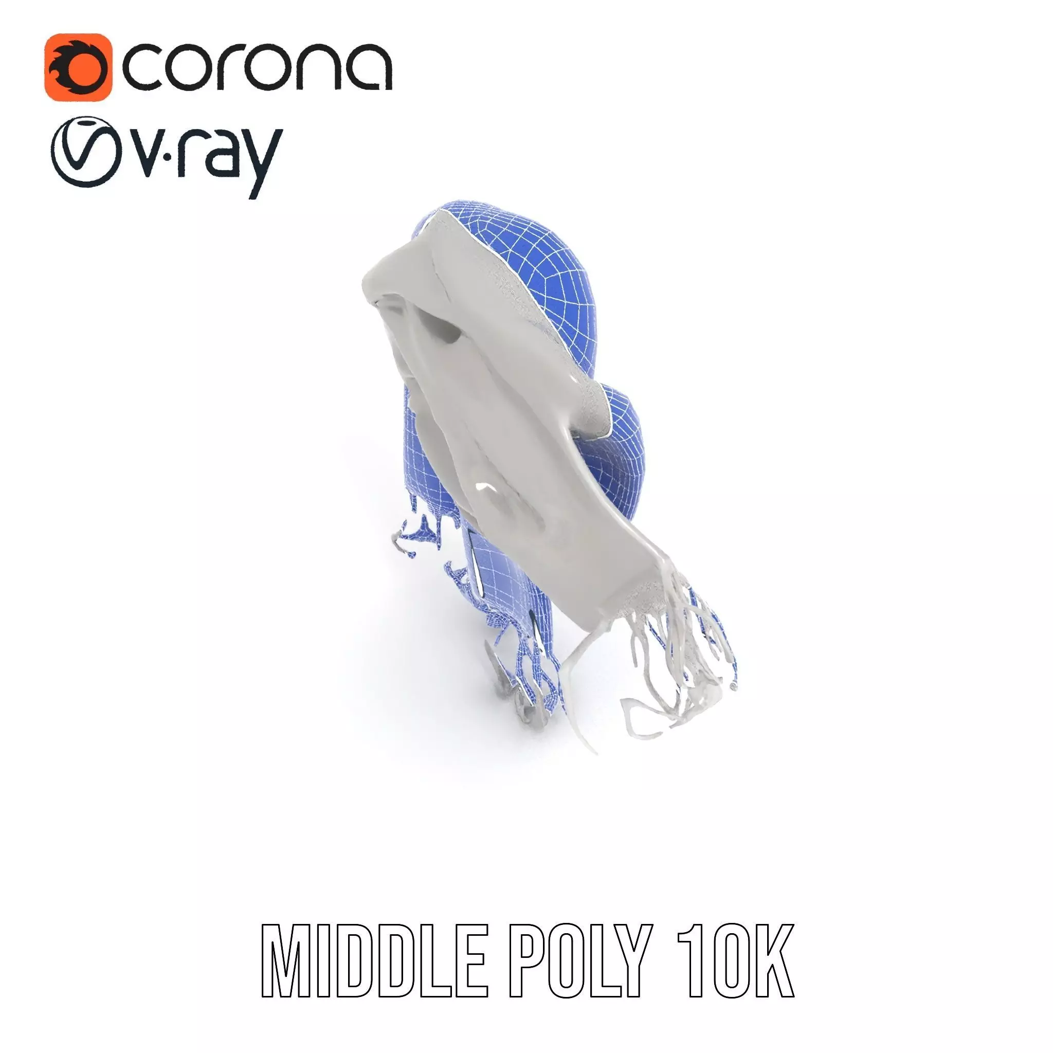 Elegant Gray Scarf model pack Low-poly 3D model_21