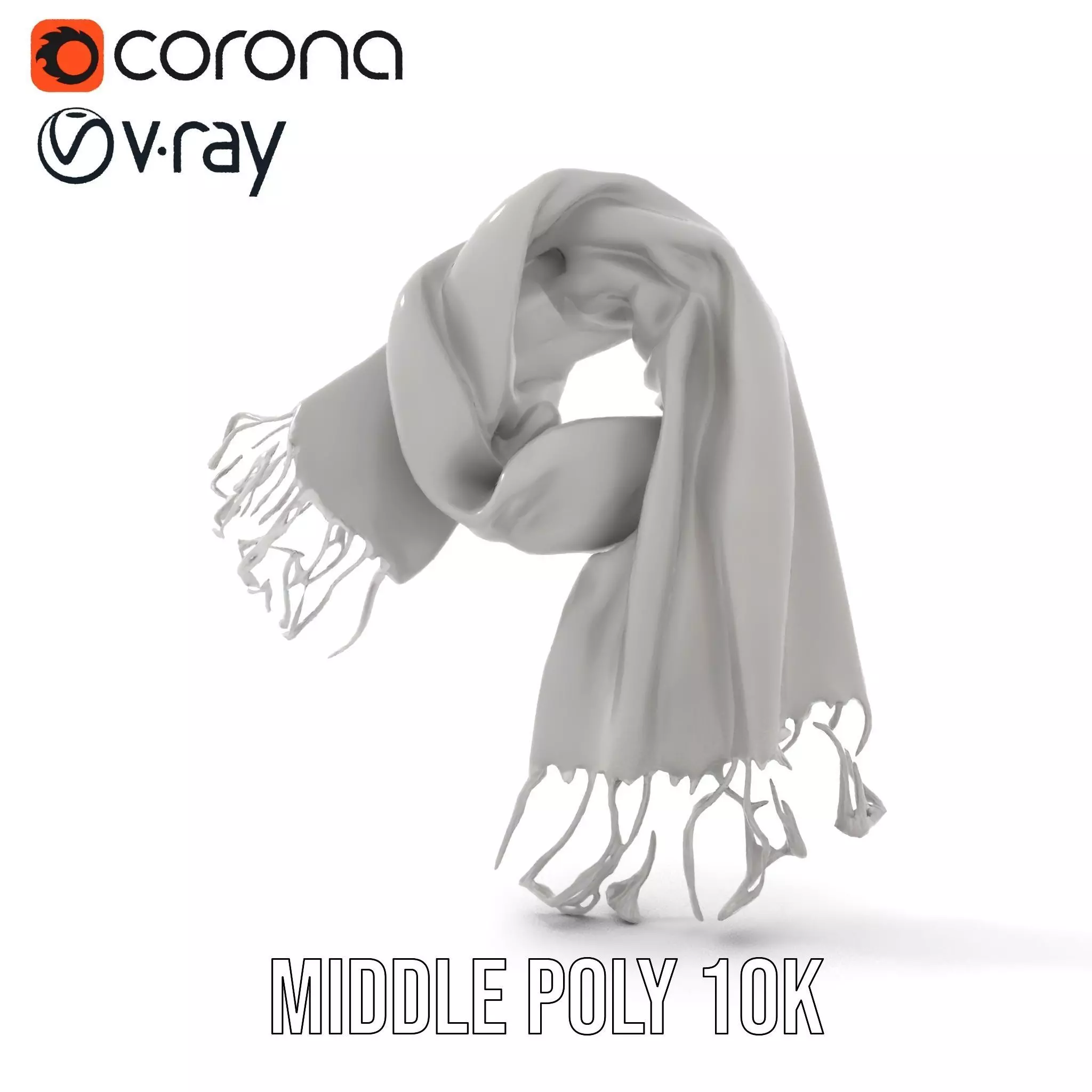 Elegant Gray Scarf model pack Low-poly 3D model_19