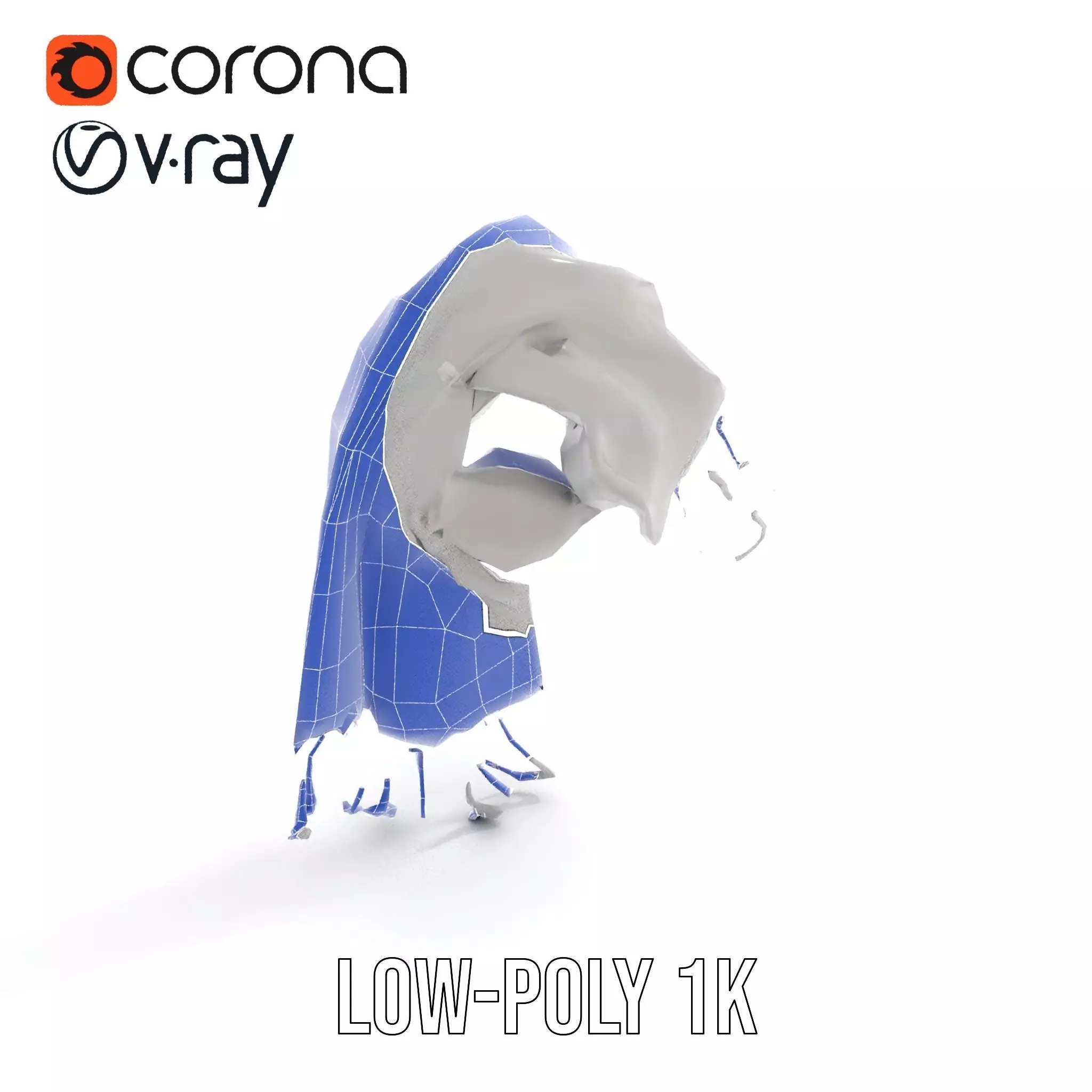 Elegant Gray Scarf model pack Low-poly 3D model_25