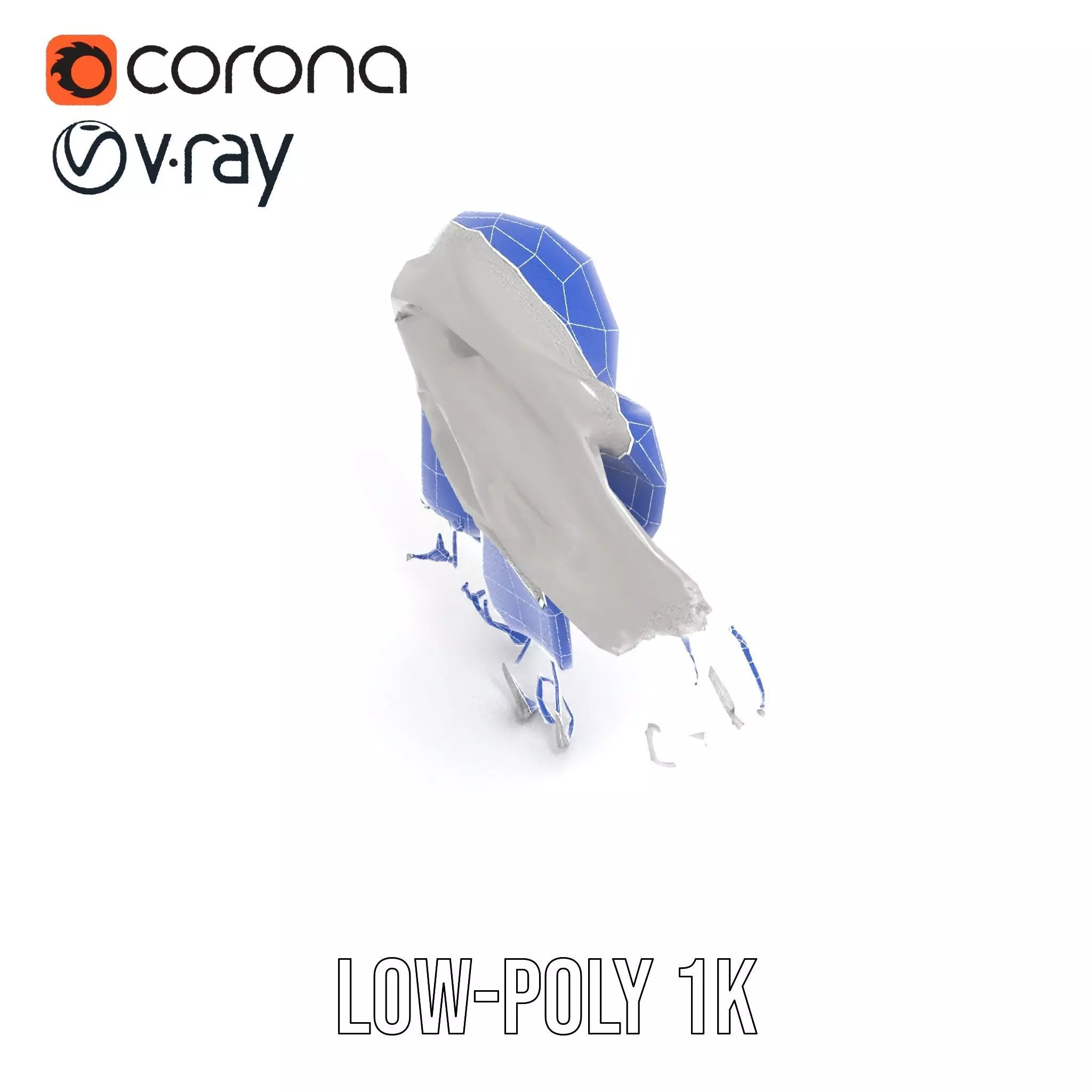 Elegant Gray Scarf model pack Low-poly 3D model_31