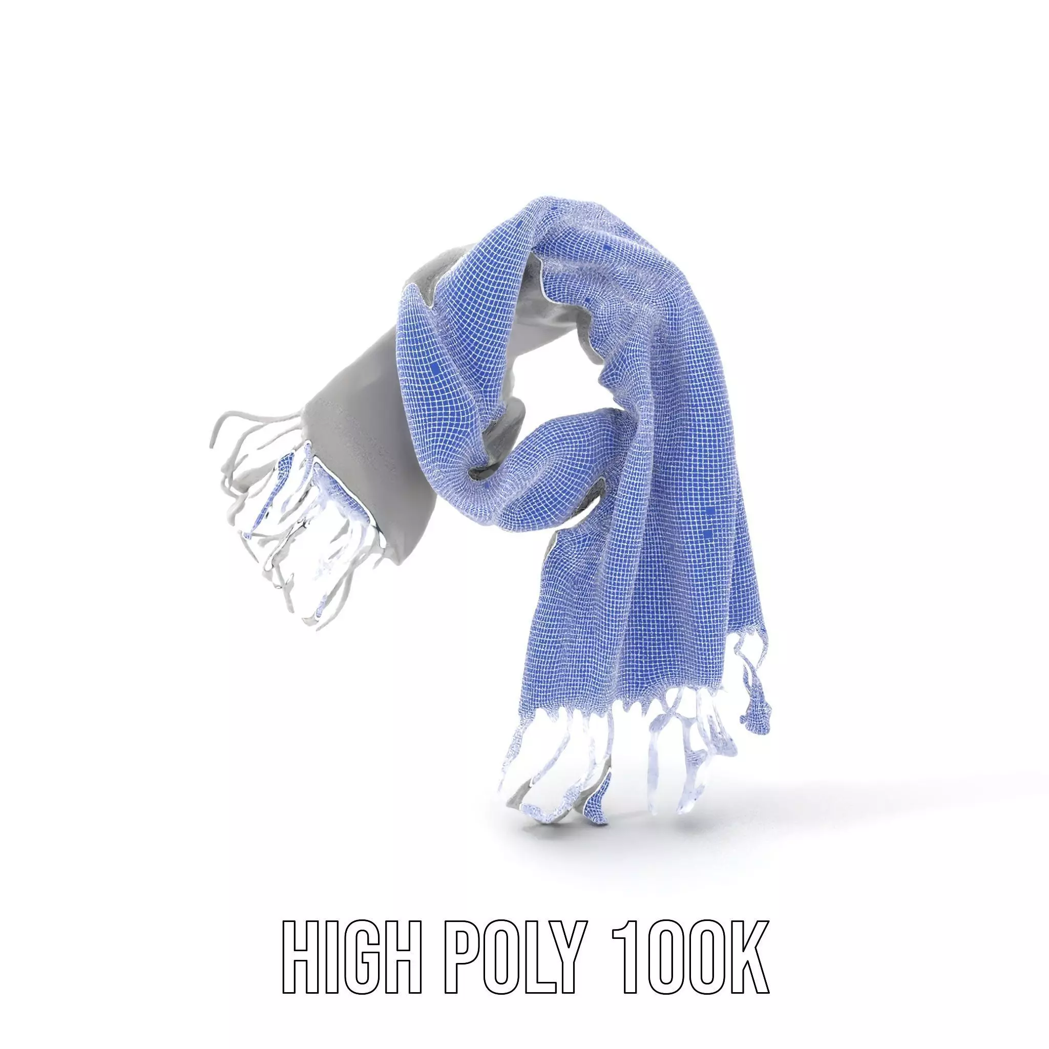 Elegant Gray Scarf model pack Low-poly 3D model_4
