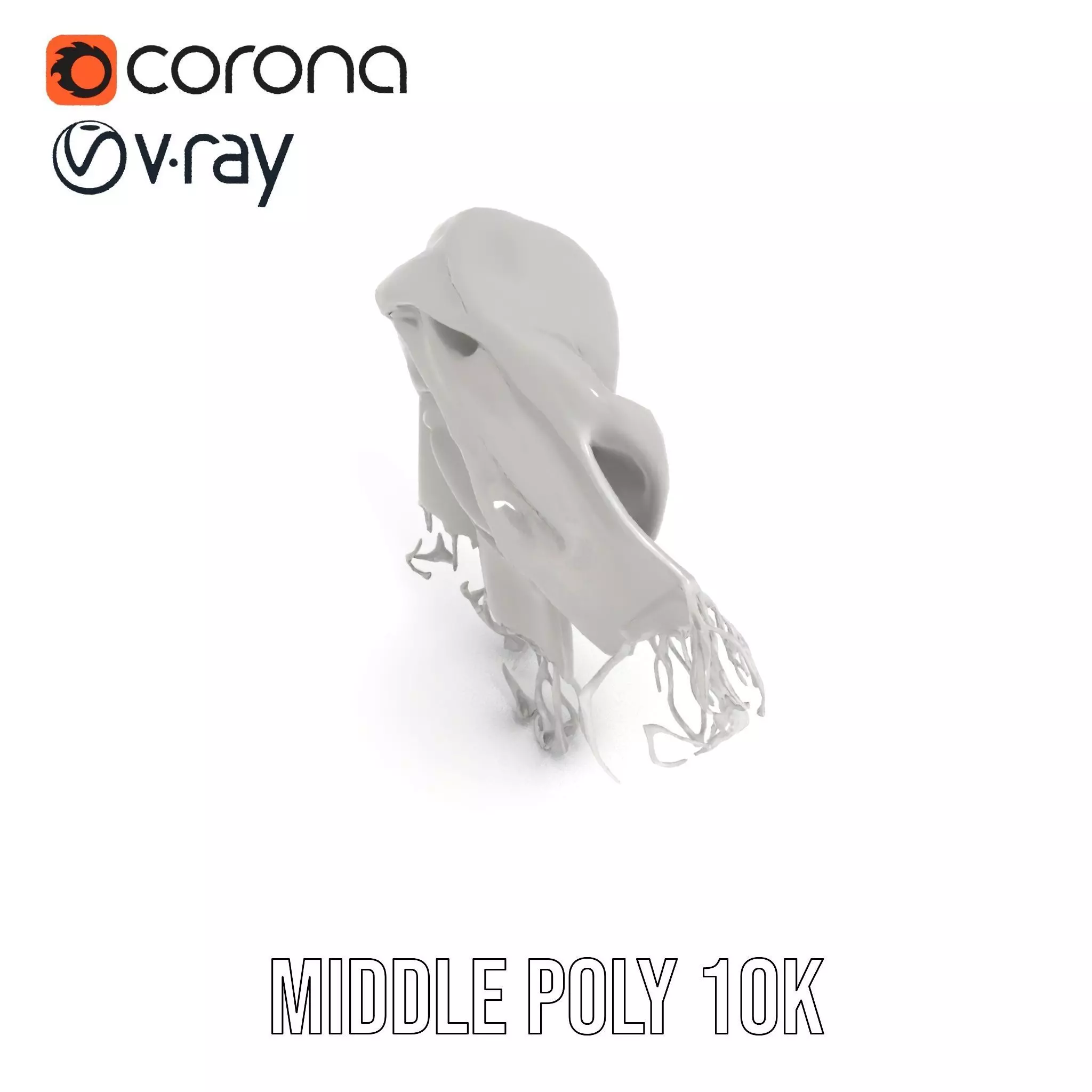 Elegant Gray Scarf model pack Low-poly 3D model_11