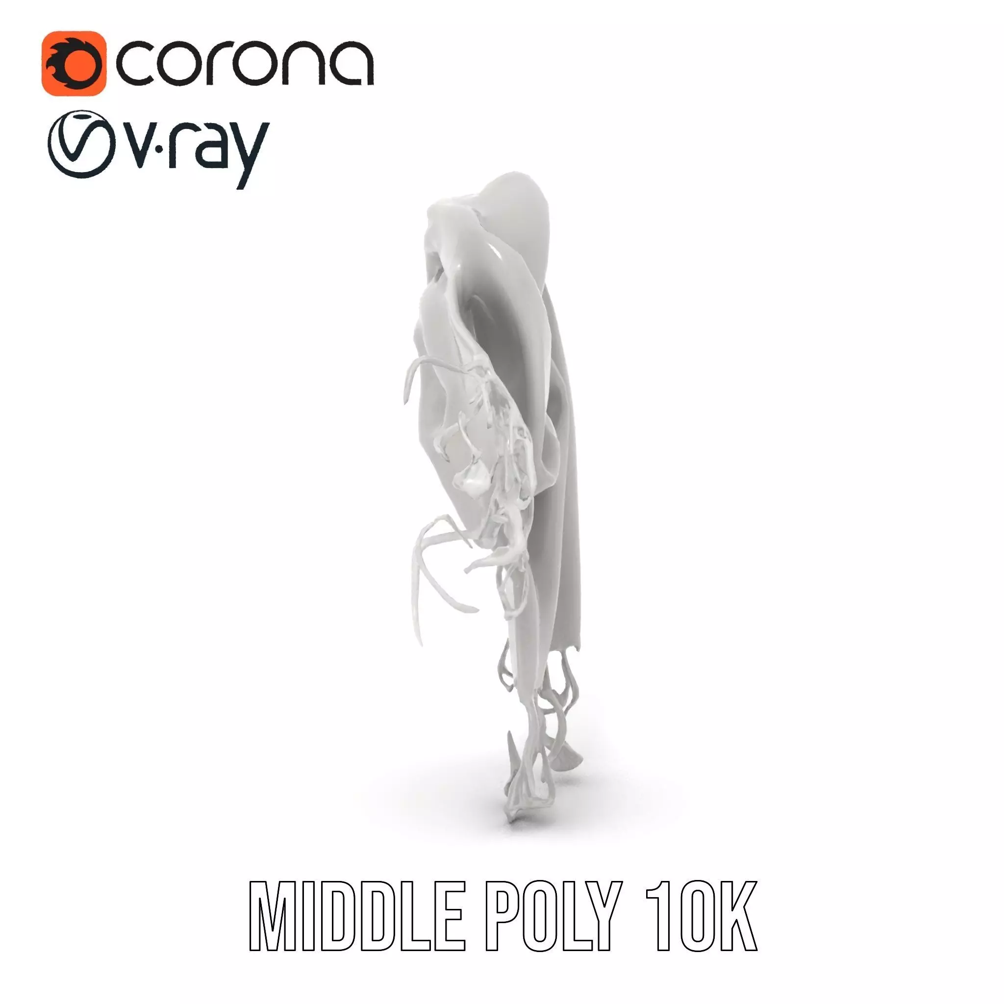 Elegant Gray Scarf model pack Low-poly 3D model_13