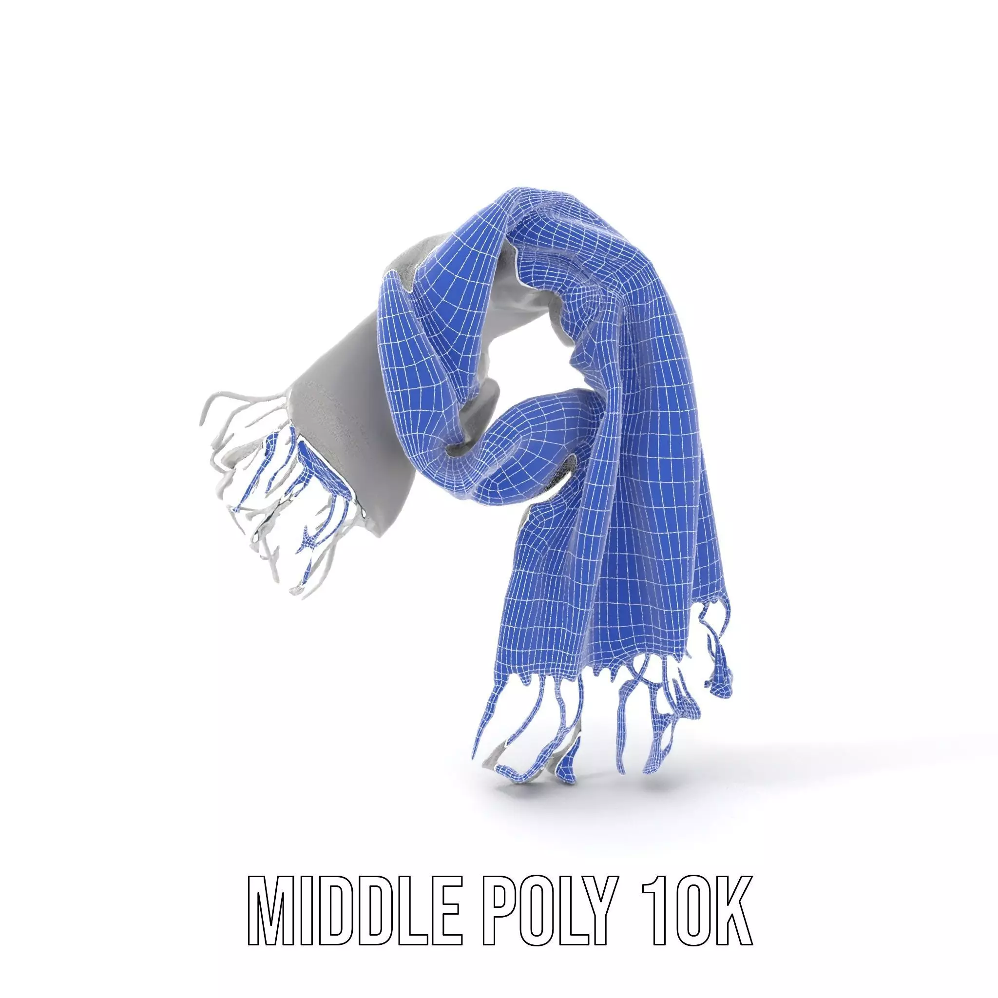 Elegant Gray Scarf model pack Low-poly 3D model_16