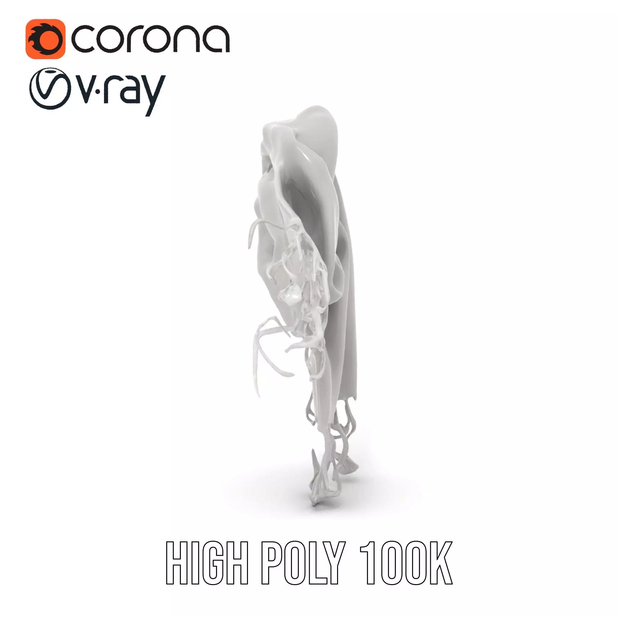 Elegant Gray Scarf model pack Low-poly 3D model_29