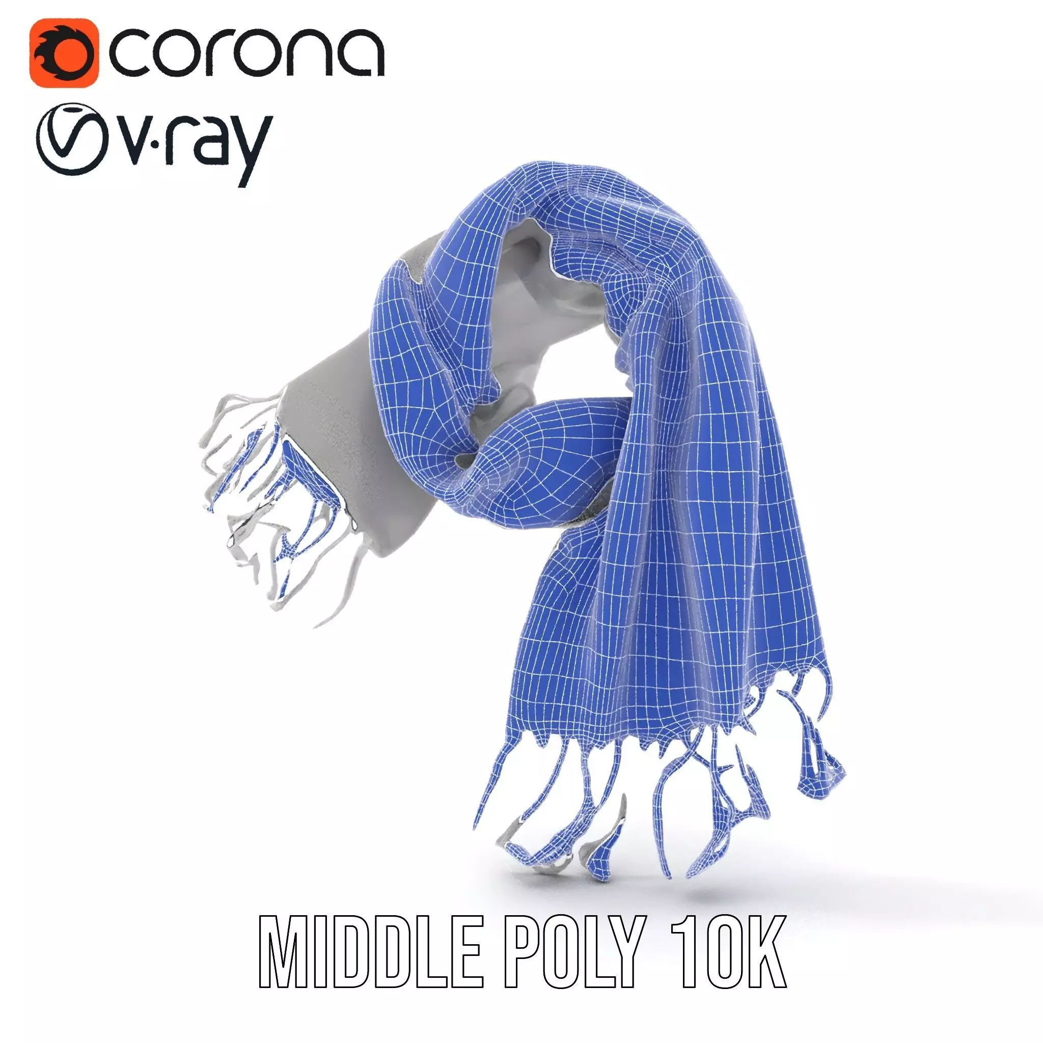 Elegant Gray Scarf model pack Low-poly 3D model_24