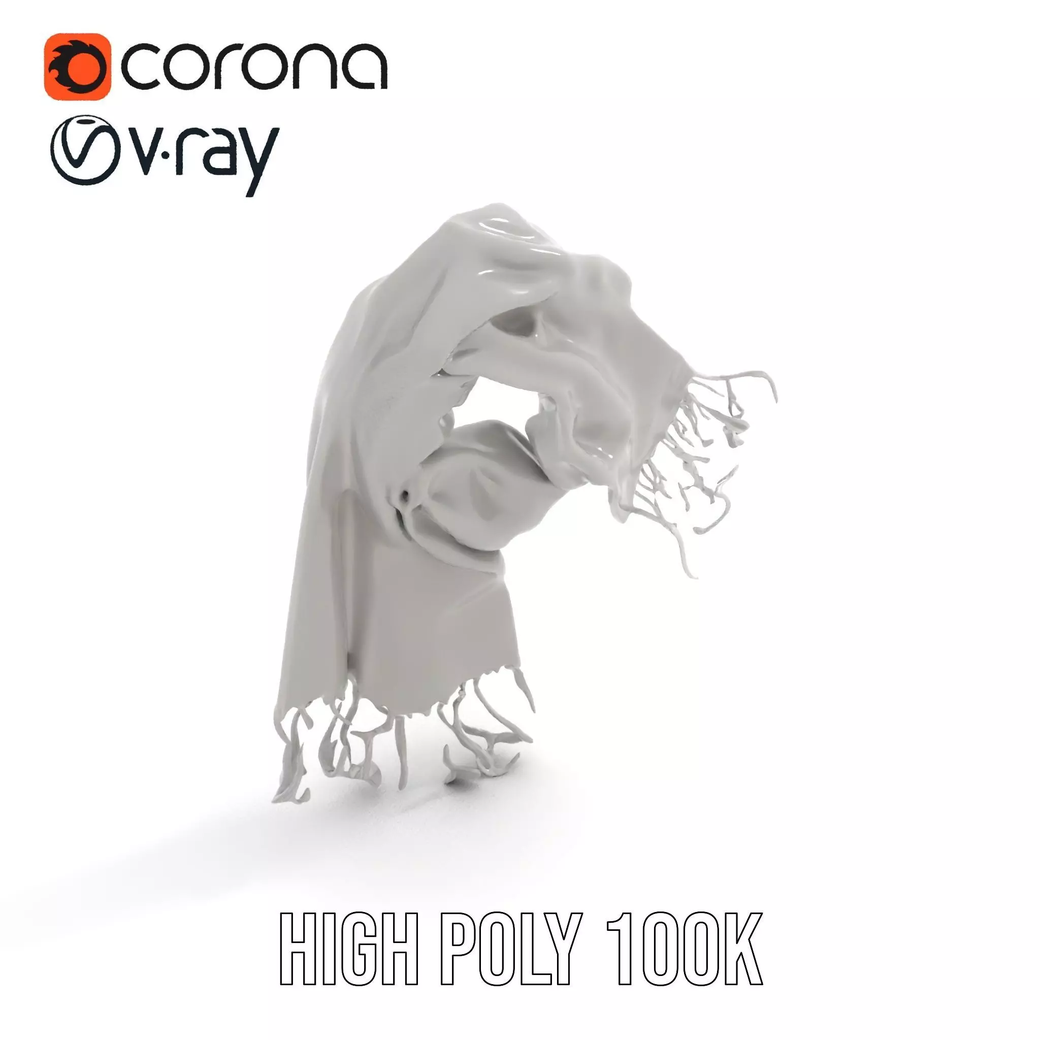 Elegant Gray Scarf model pack Low-poly 3D model_32