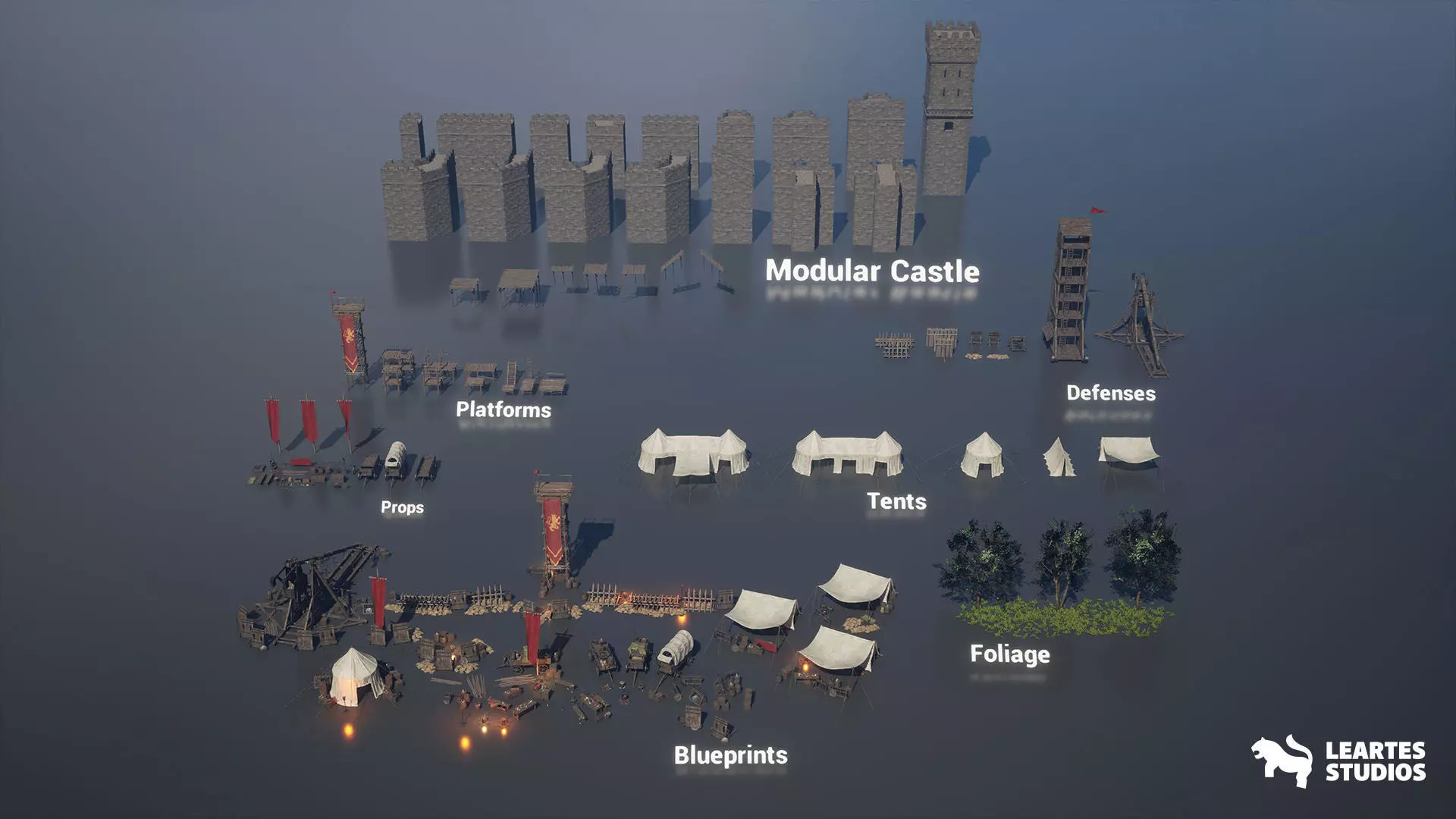 Medieval Warzone Environment Low-poly 3D model_24