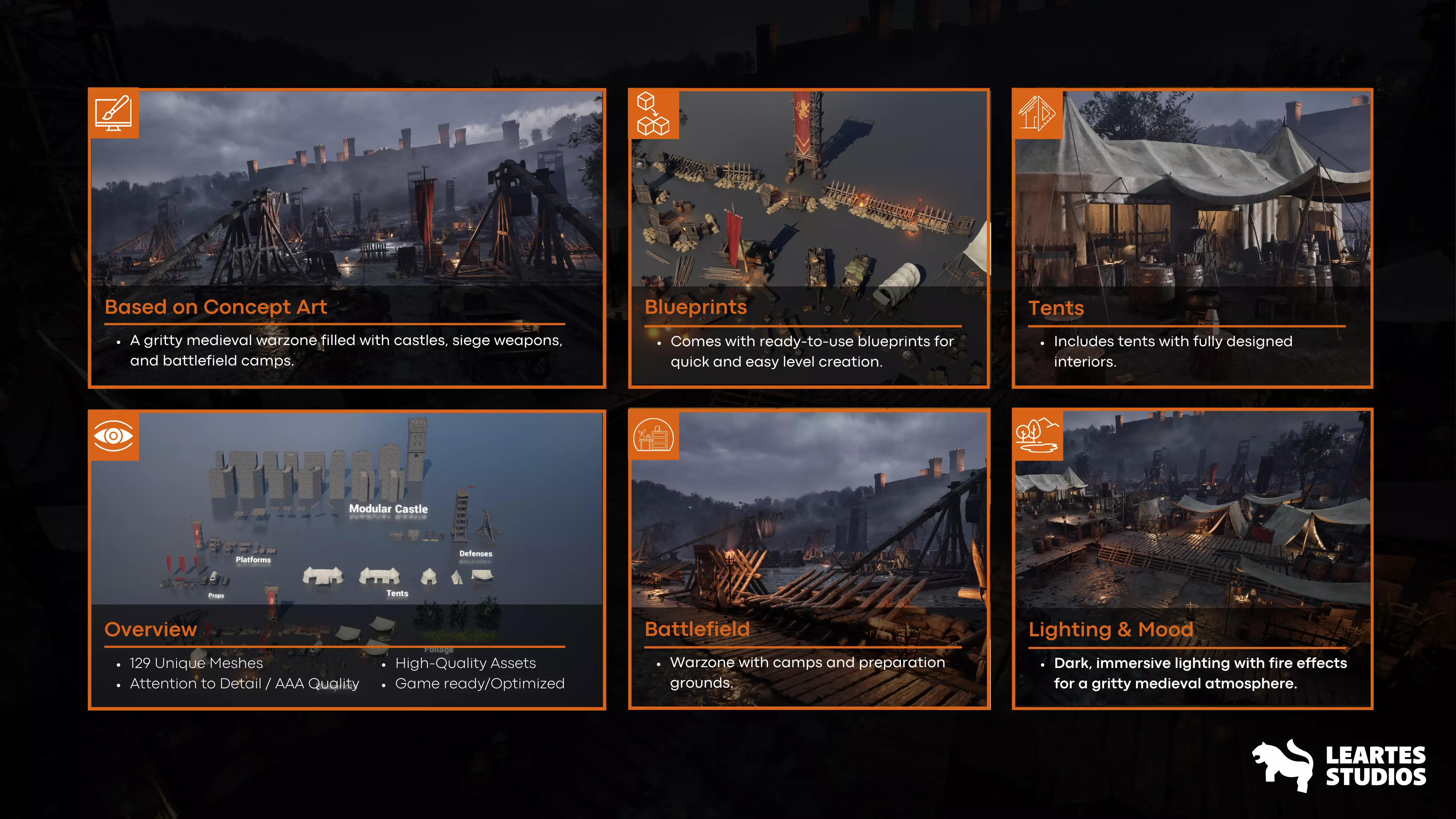 Medieval Warzone Environment Low-poly 3D model_3