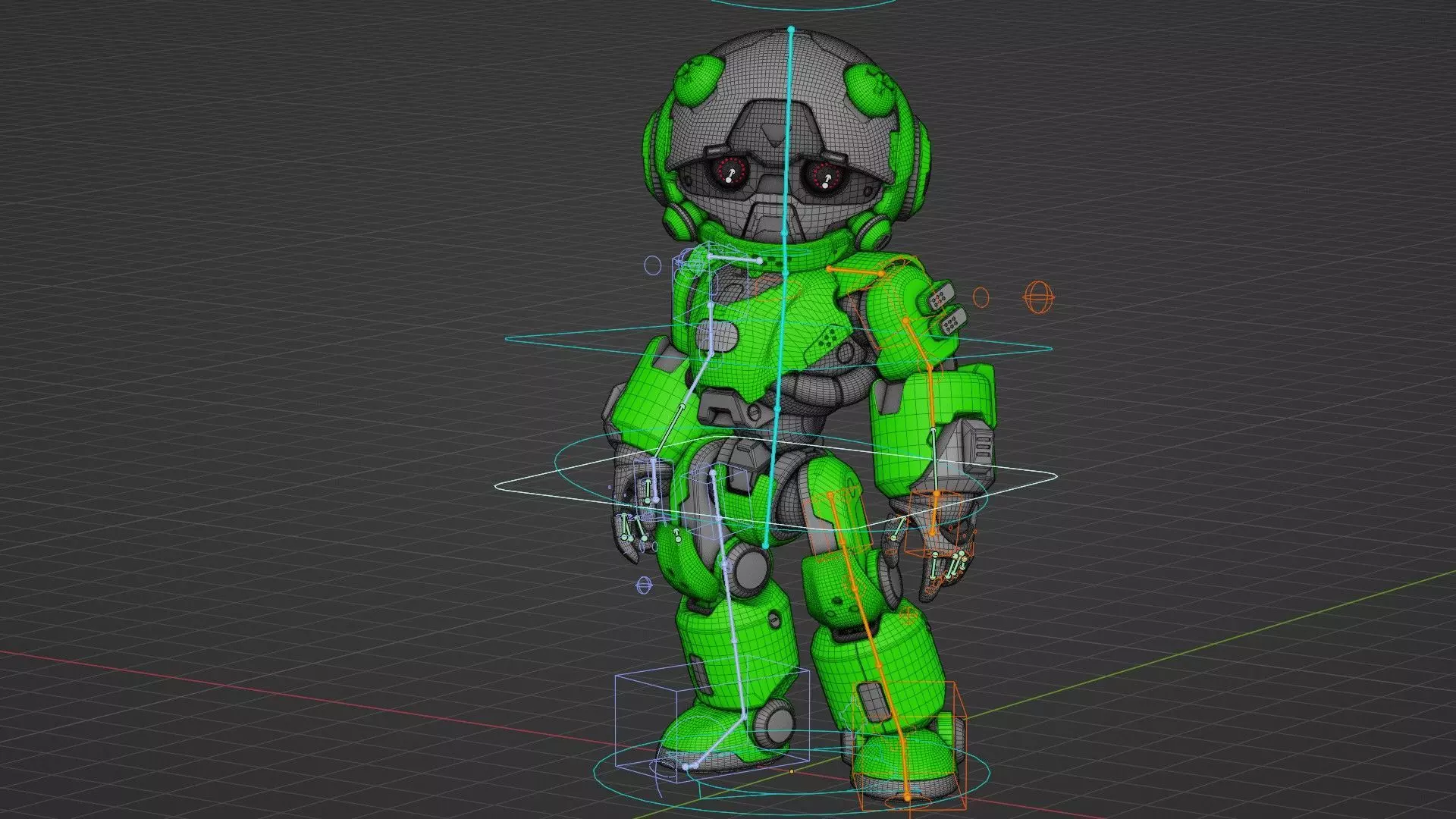 ROBO ZERO-D Rigged for Unreal Engine - Unity - MIXAMO 3D model_36