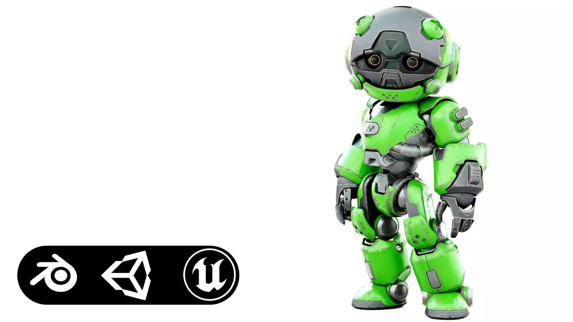 ROBO ZERO-D Rigged for Unreal Engine - Unity - MIXAMO 3D model_0