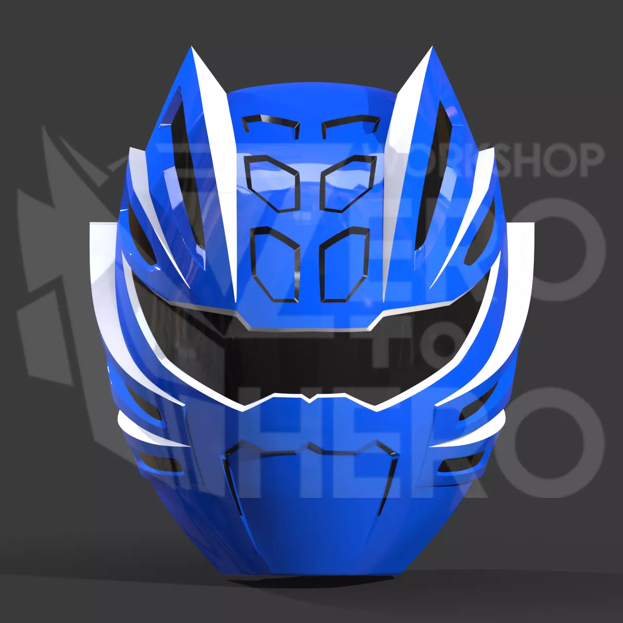 Gekiranger - Power Rangers Jungle Fury Blue Master Mode helmet 3D print model_0