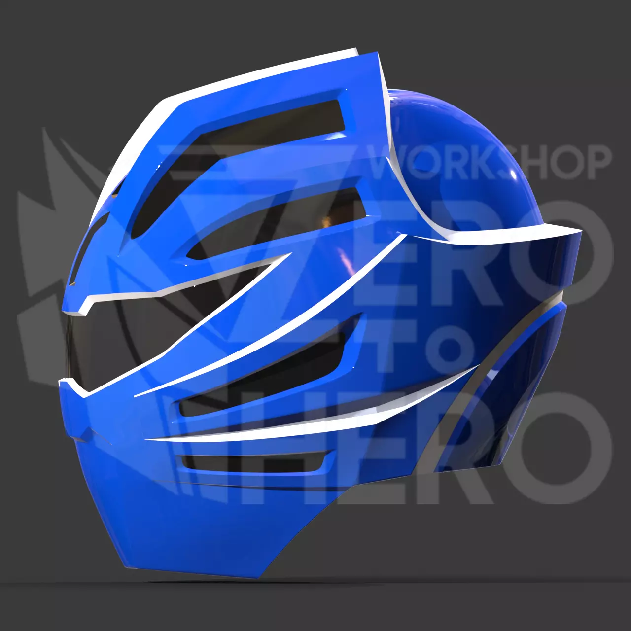 Gekiranger - Power Rangers Jungle Fury Blue Master Mode helmet 3D print model_2