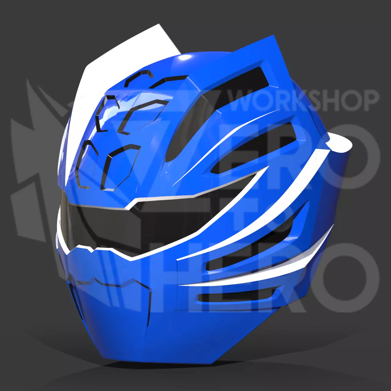 Gekiranger - Power Rangers Jungle Fury Blue Master Mode helmet 3D print model_1