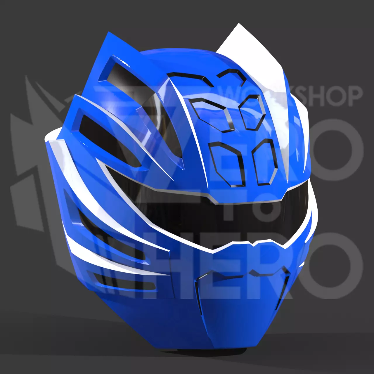 Gekiranger - Power Rangers Jungle Fury Blue Master Mode helmet 3D print model_3