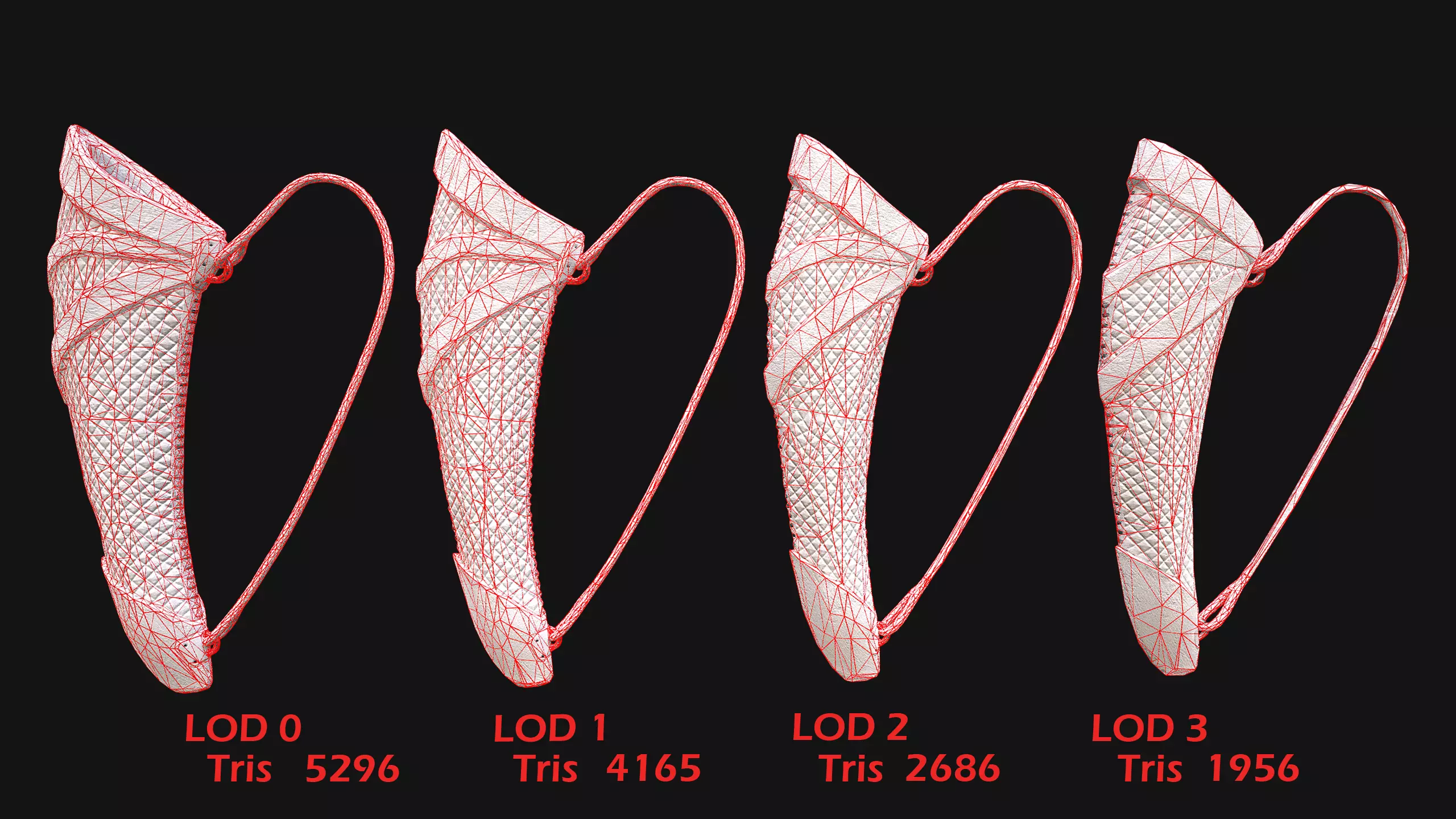 Medieval Quiver and Arrows Arrow Archer Bow Set Low-poly 3D model_6