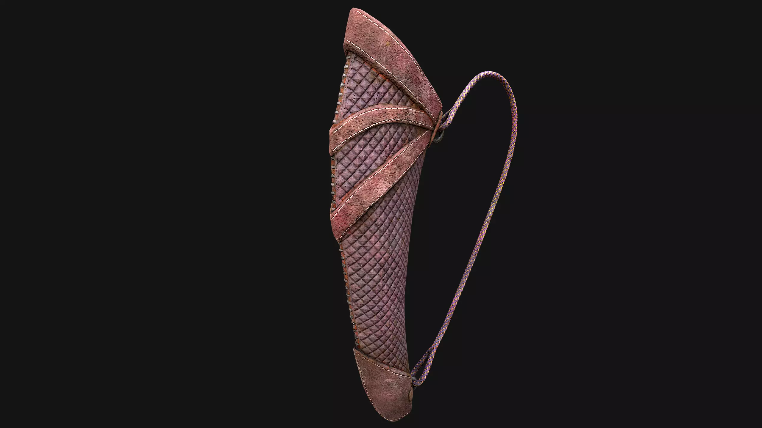 Medieval Quiver and Arrows Arrow Archer Bow Set Low-poly 3D model_19