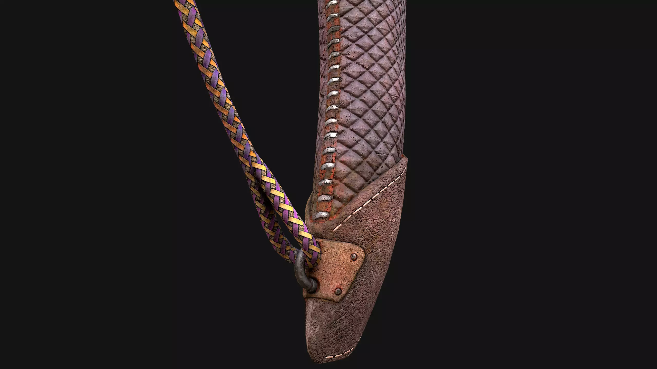 Medieval Quiver and Arrows Arrow Archer Bow Set Low-poly 3D model_17