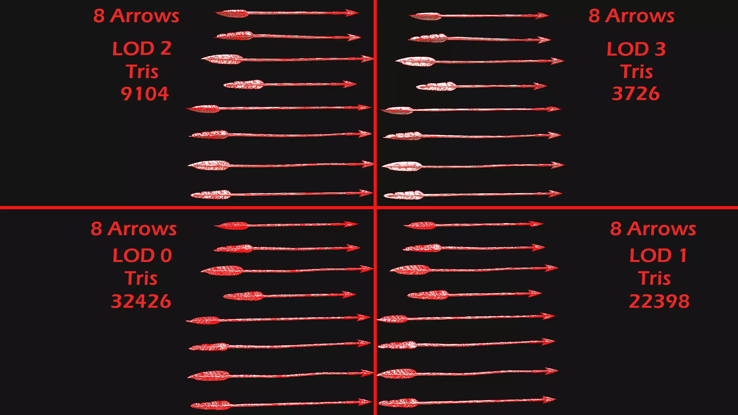 Medieval Quiver and Arrows Arrow Archer Bow Set Low-poly 3D model_4