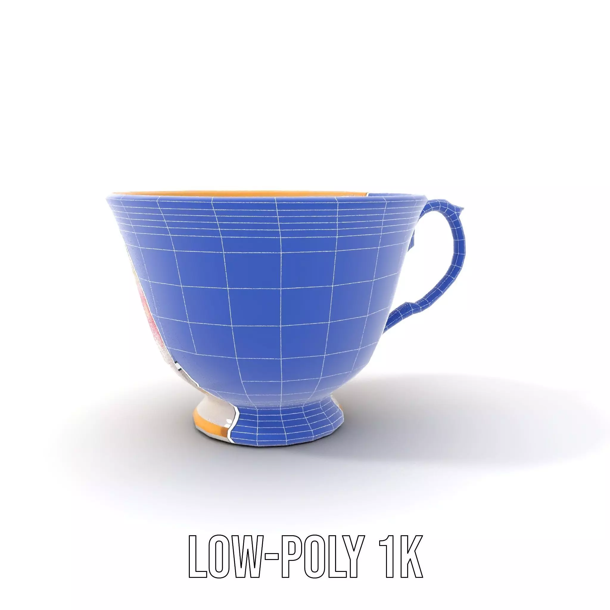 Elegant Floral Teacup model pack Low-poly 3D model_19