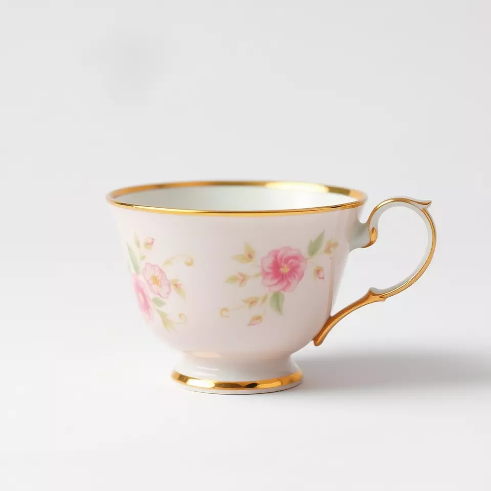 Elegant Floral Teacup model pack Low-poly 3D model_2