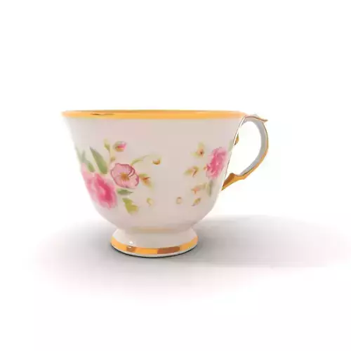 Elegant Floral Teacup model pack