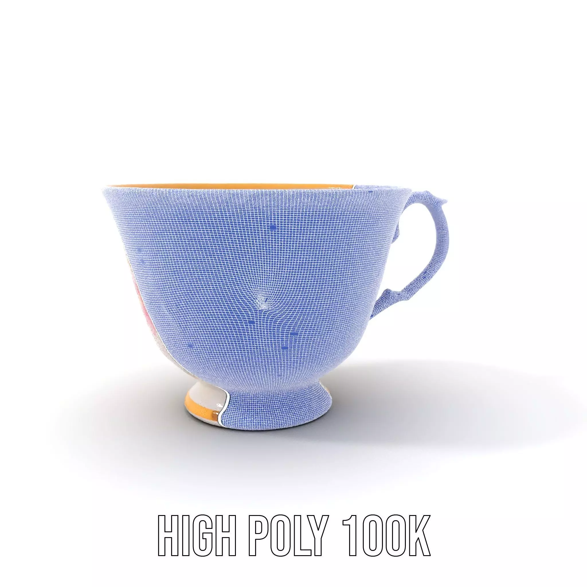 Elegant Floral Teacup model pack Low-poly 3D model_4