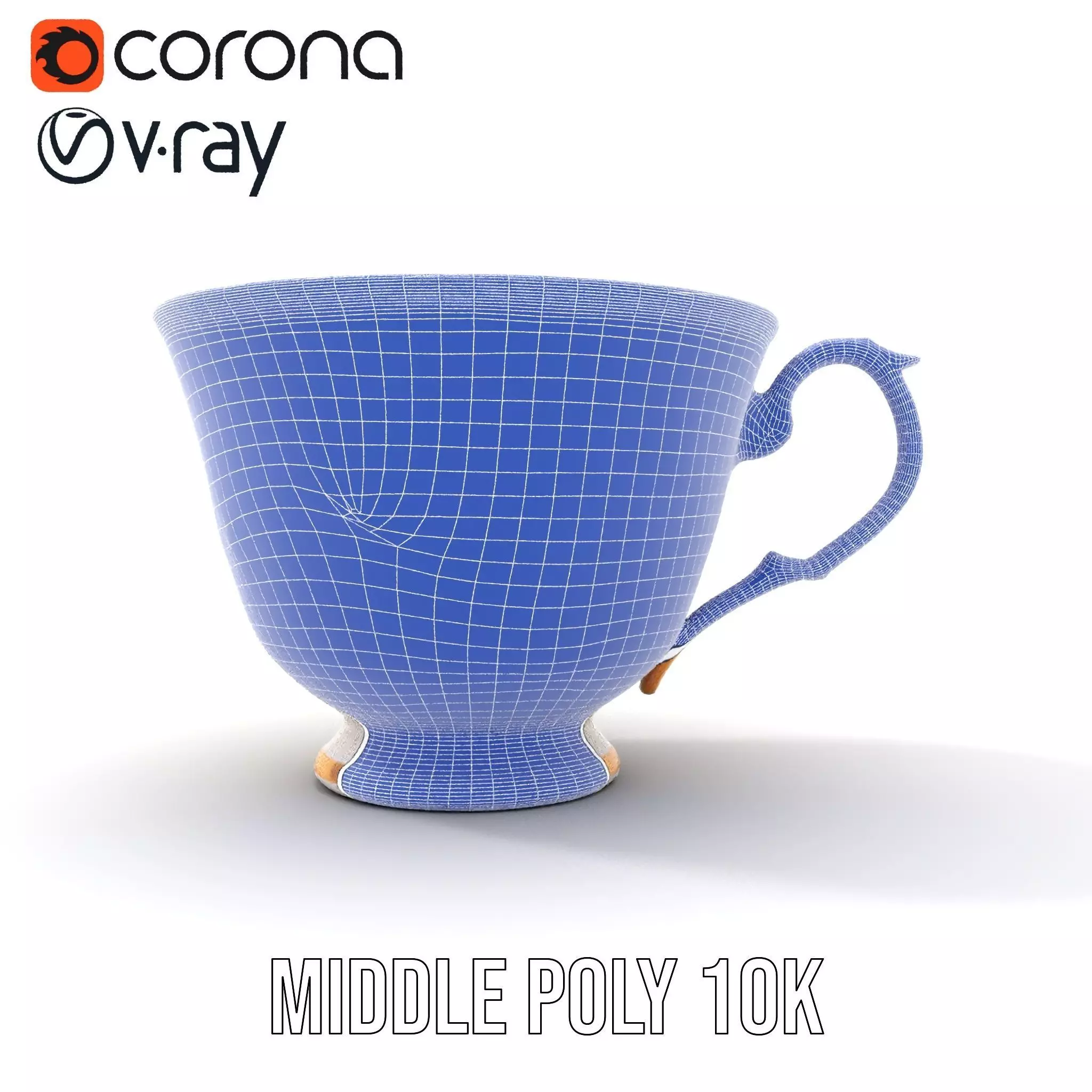 Elegant Floral Teacup model pack Low-poly 3D model_27