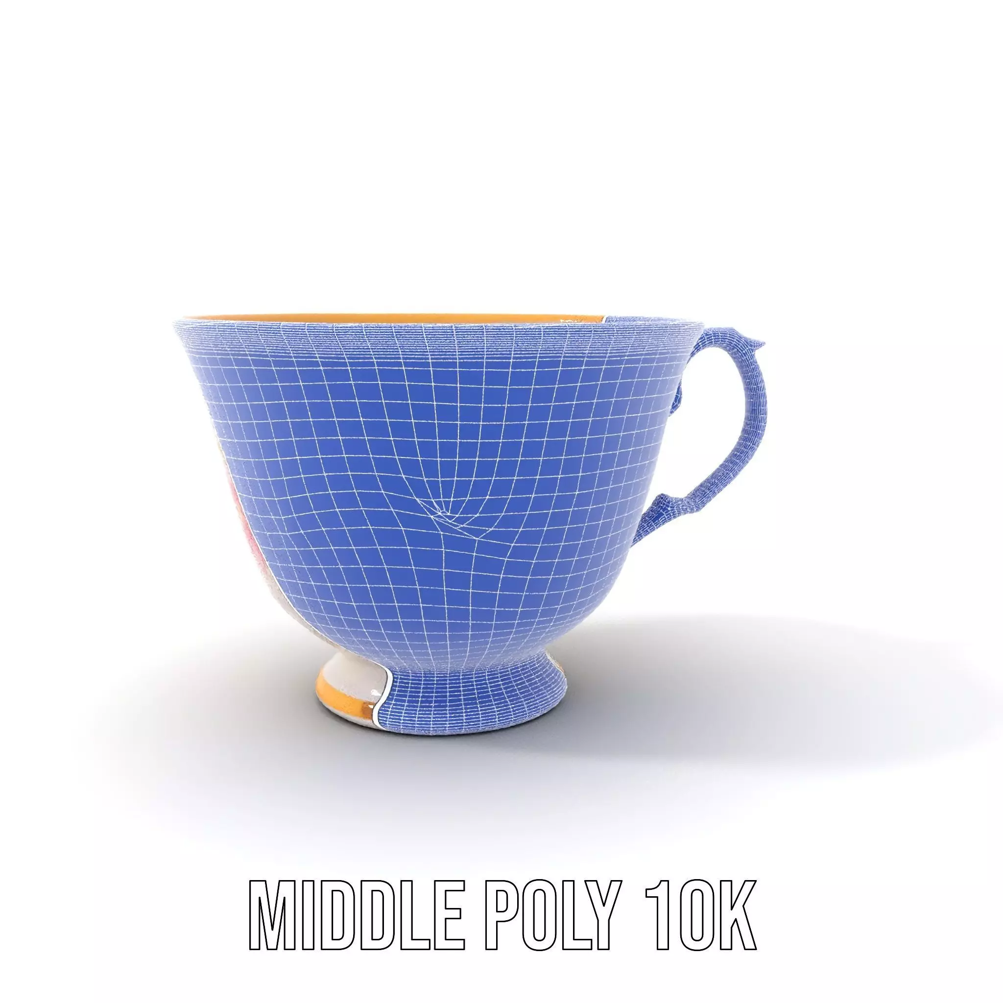 Elegant Floral Teacup model pack Low-poly 3D model_24