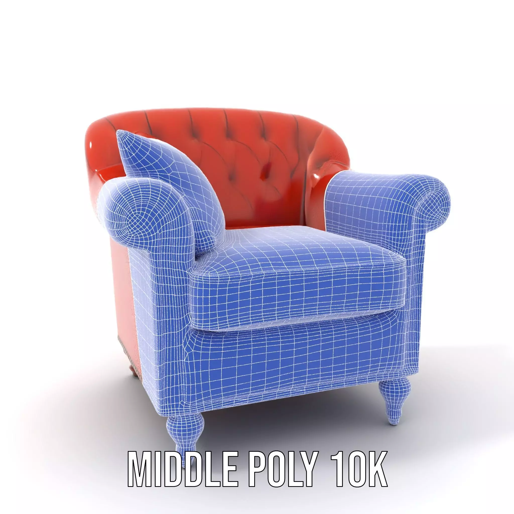 Vintage Leather Armchair model pack Low-poly 3D model_19