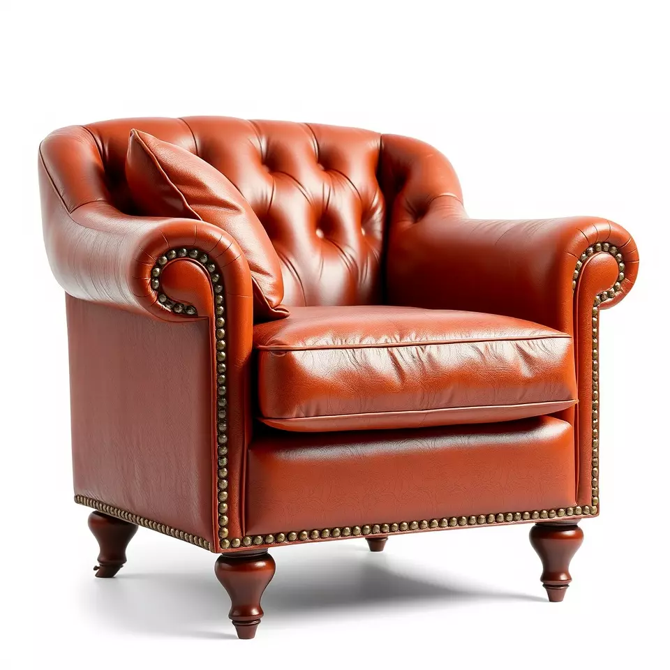 Vintage Leather Armchair model pack Low-poly 3D model_2