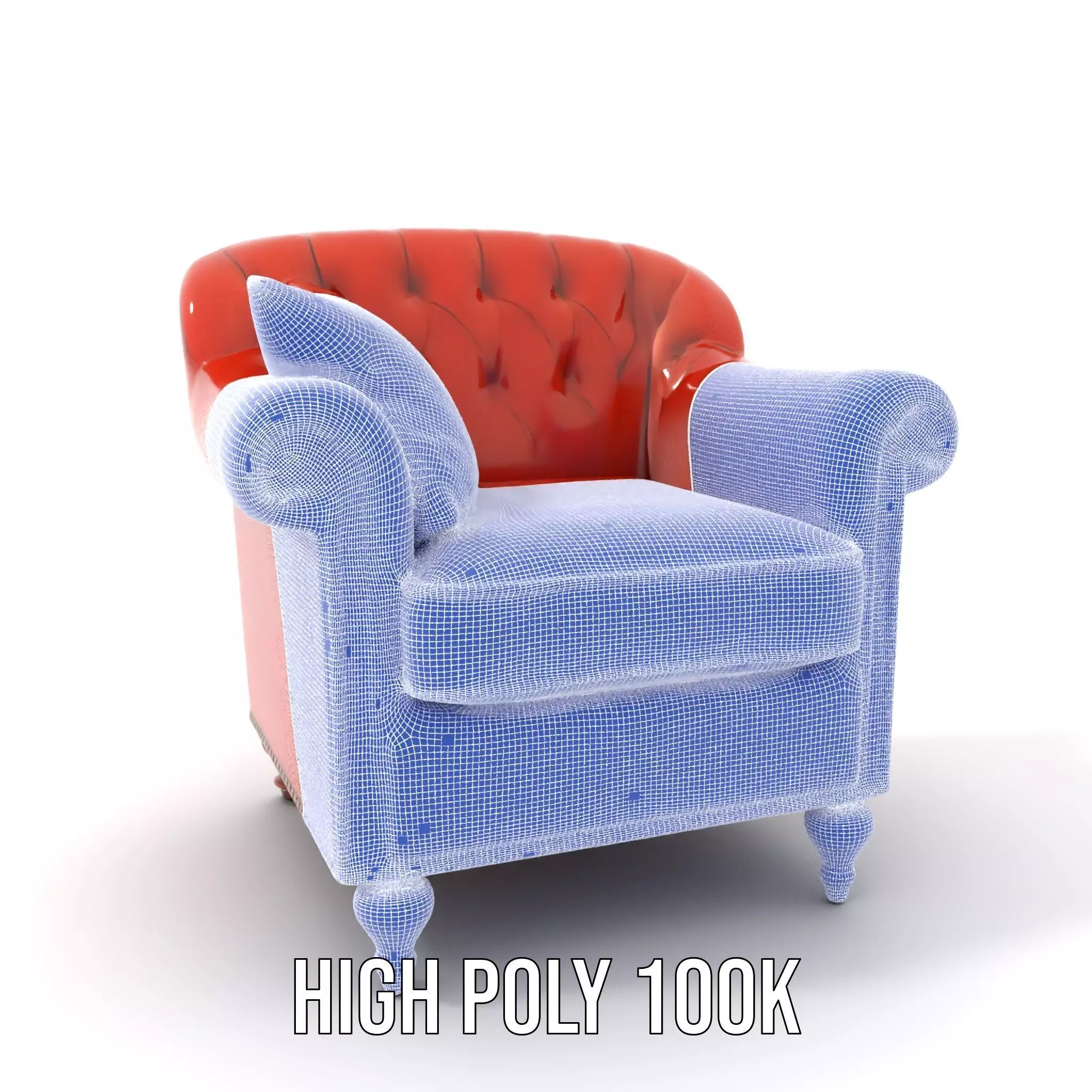 Vintage Leather Armchair model pack Low-poly 3D model_4