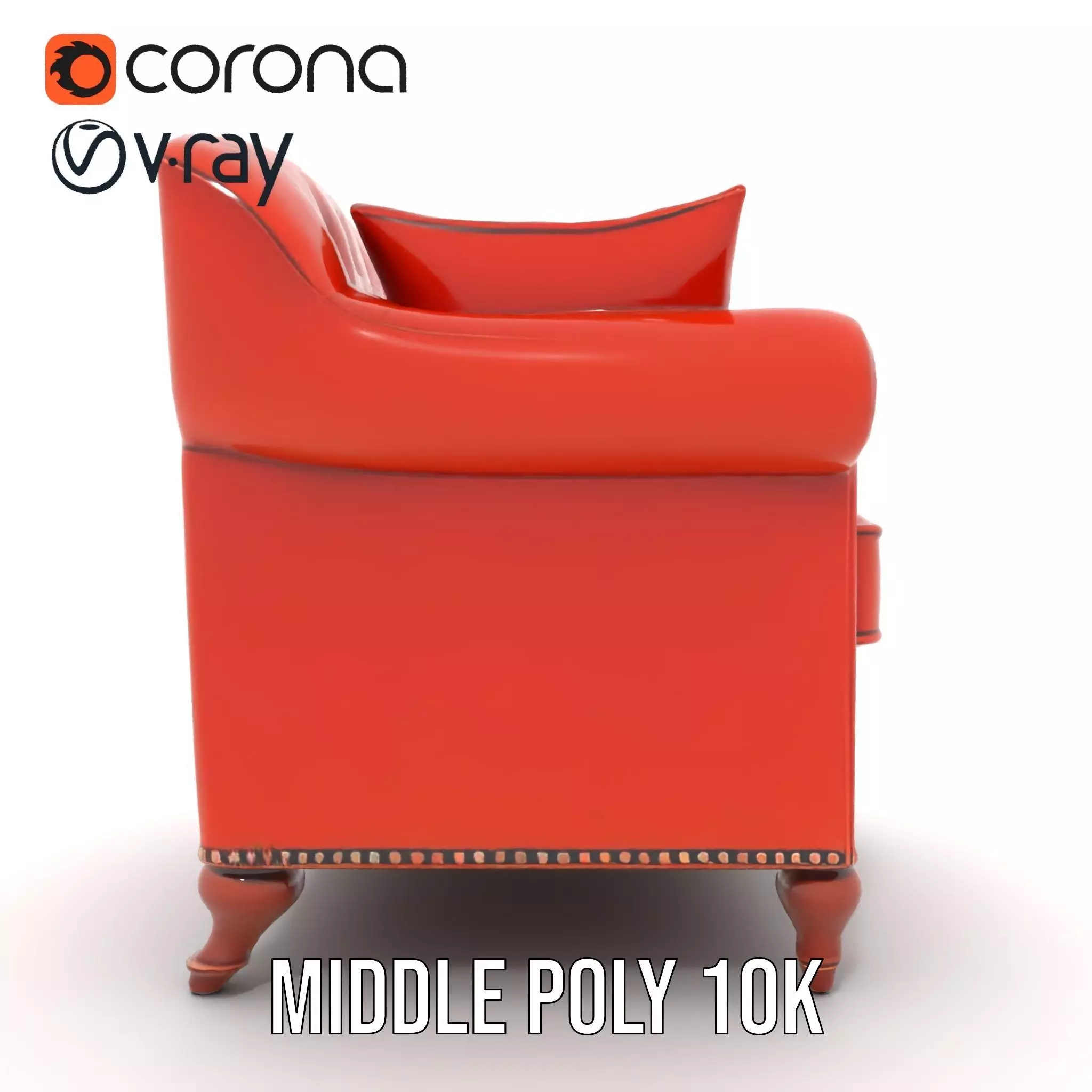 Vintage Leather Armchair model pack Low-poly 3D model_21