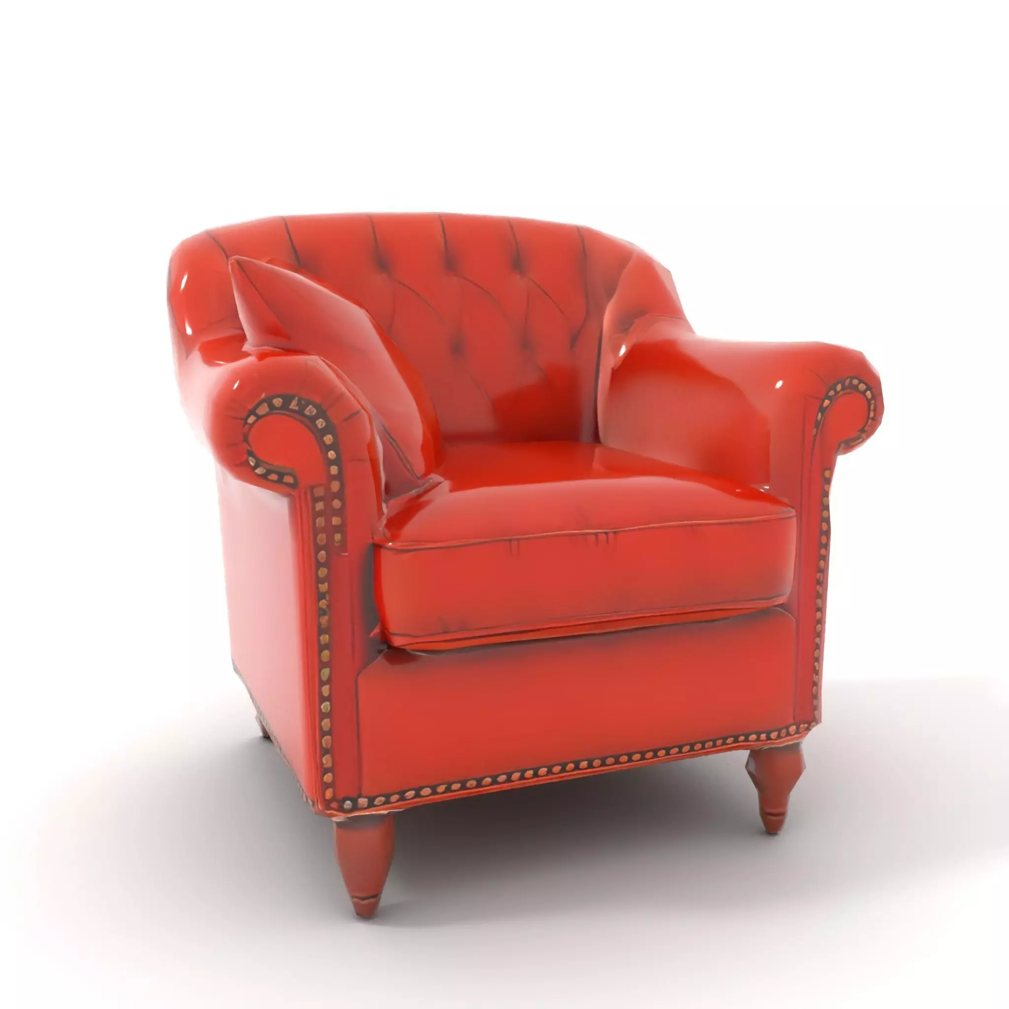 Vintage Leather Armchair model pack Low-poly 3D model_14