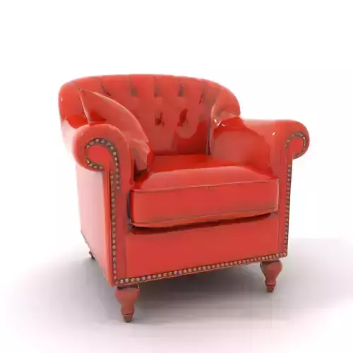 Vintage Leather Armchair model pack Low-poly 3D model