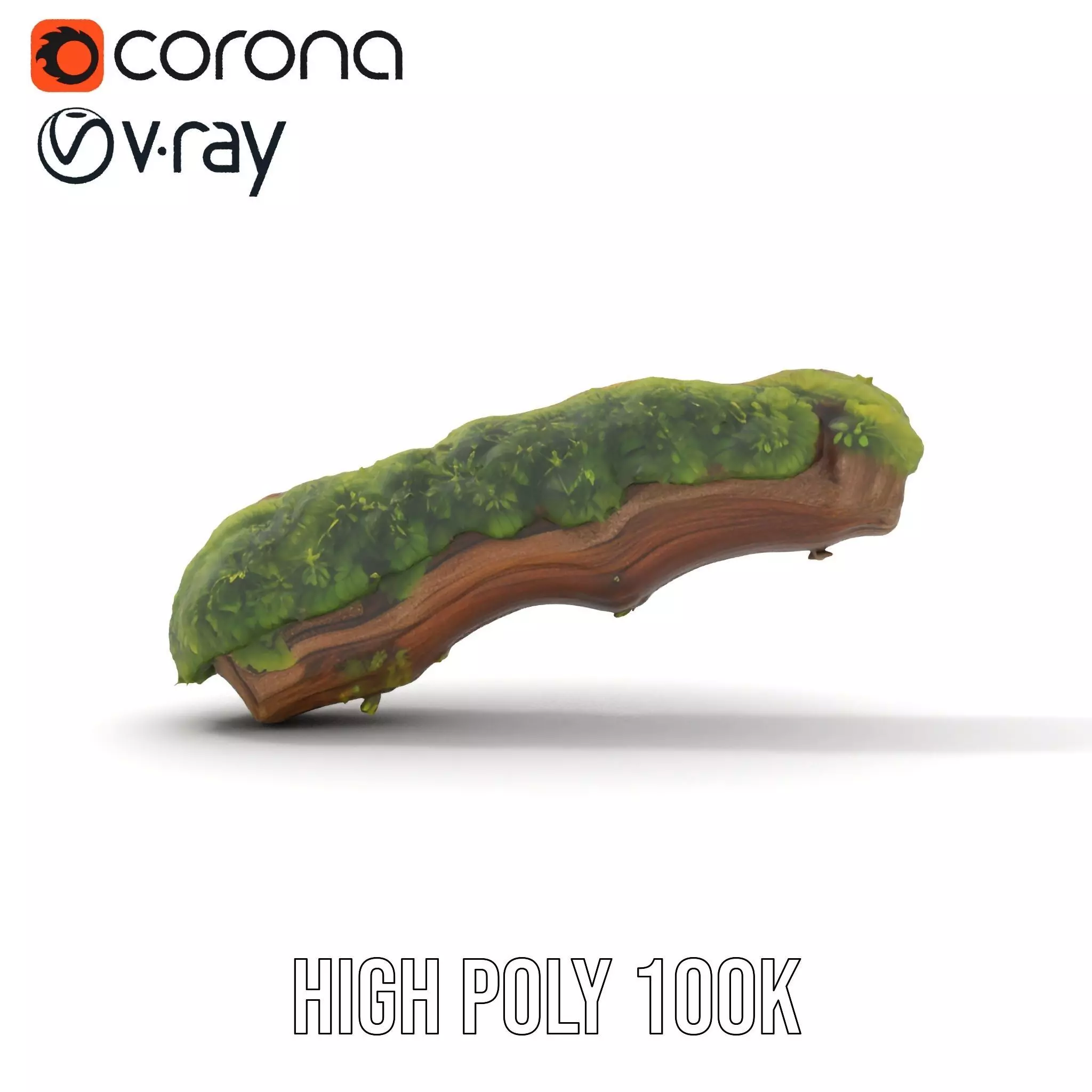 Mossy Wood Stick model pack Low-poly 3D model_20