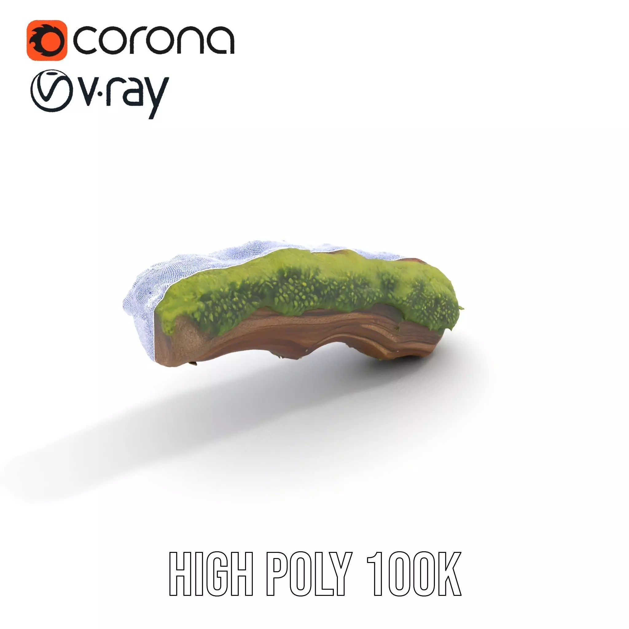 Mossy Wood Stick model pack Low-poly 3D model_33