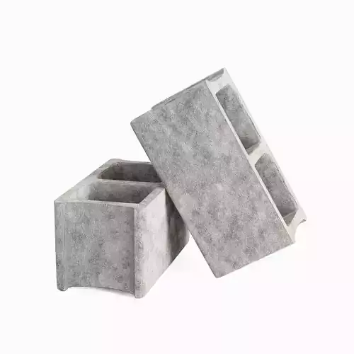 Concrete Construction Blocks Set Low-poly 3D model 2