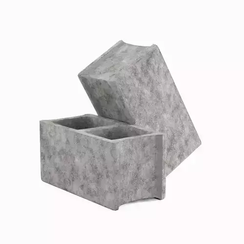 Concrete Construction Blocks Set Low-poly 3D model 3