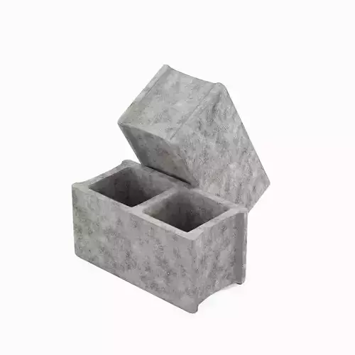 Concrete Construction Blocks Set Low-poly 3D model 6