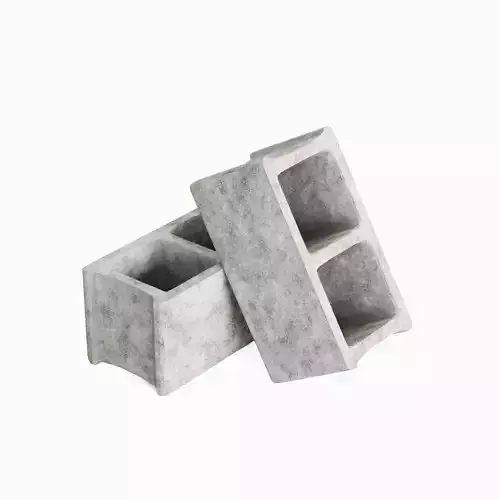 Concrete Construction Blocks Set Low-poly 3D model 7