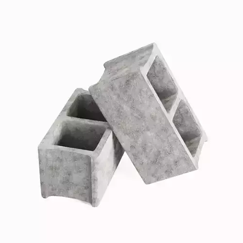 Concrete Construction Blocks Set Low-poly 3D model 5