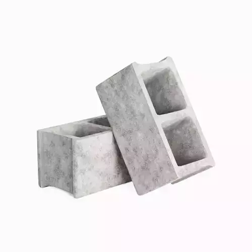 Concrete Construction Blocks Set Low-poly 3D model 4